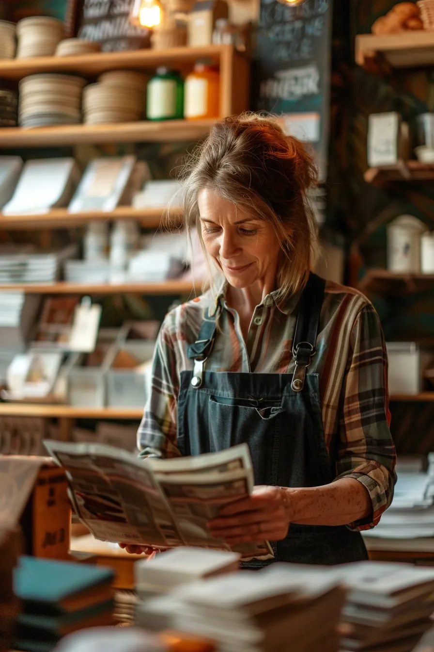 Small business owner managing her finances confidently with Idea Financials resources