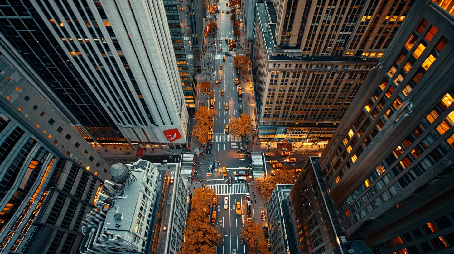American financial district with varied bank buildings for lender comparison