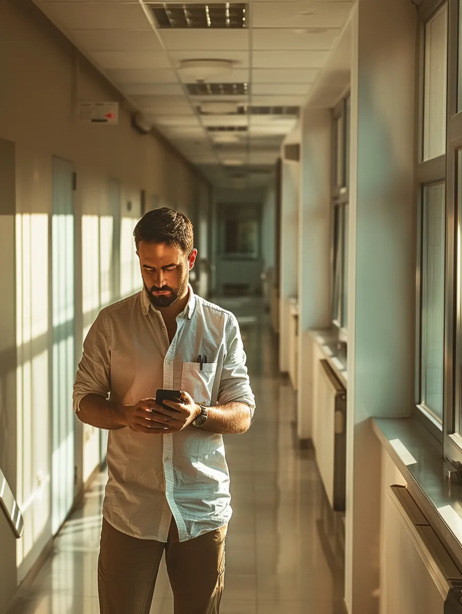 American man comparing his hospital payment plan against a medical loan