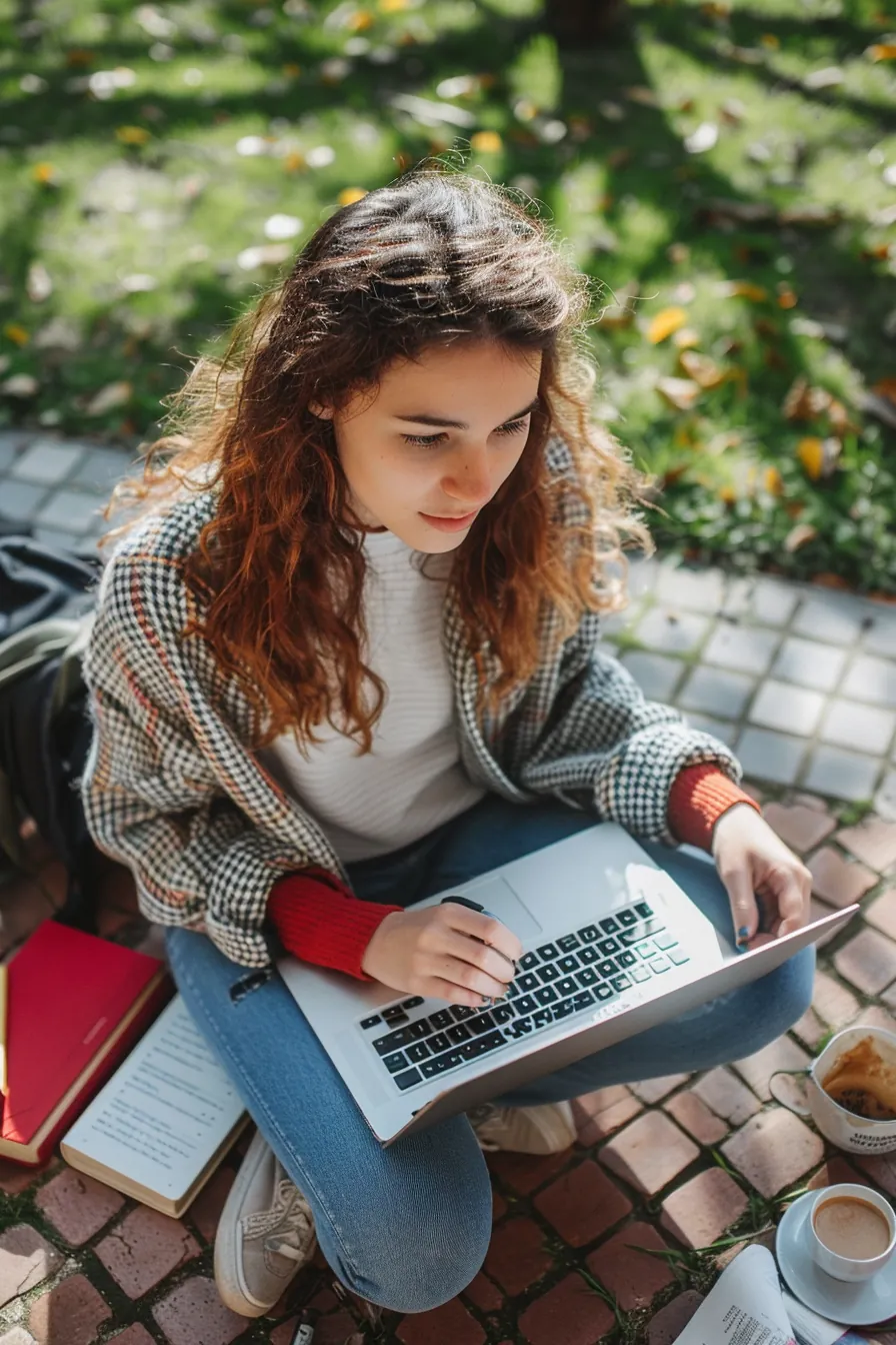 Young American borrower preparing her personal loan documents on campus